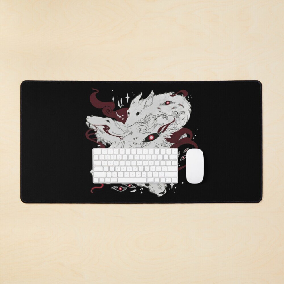 Desk Mat Wild Wolves With Many Eyes Large Gaming Mouse Pad 35X16 Inch 7802738331431