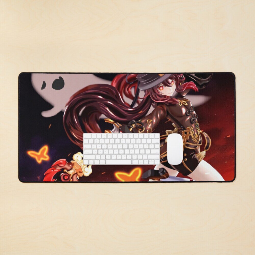 Desk Mat Cute Hu Tao Genshin Impact Large Gaming Mouse Pad 35X16 Inch 7802738346374
