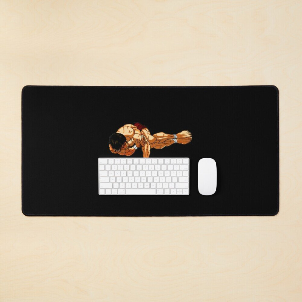 Desk Mat Colorful Baki Hanma Planche Pose With One Arm Large Gaming Mouse Pad 35X16 Inch 7802738359947