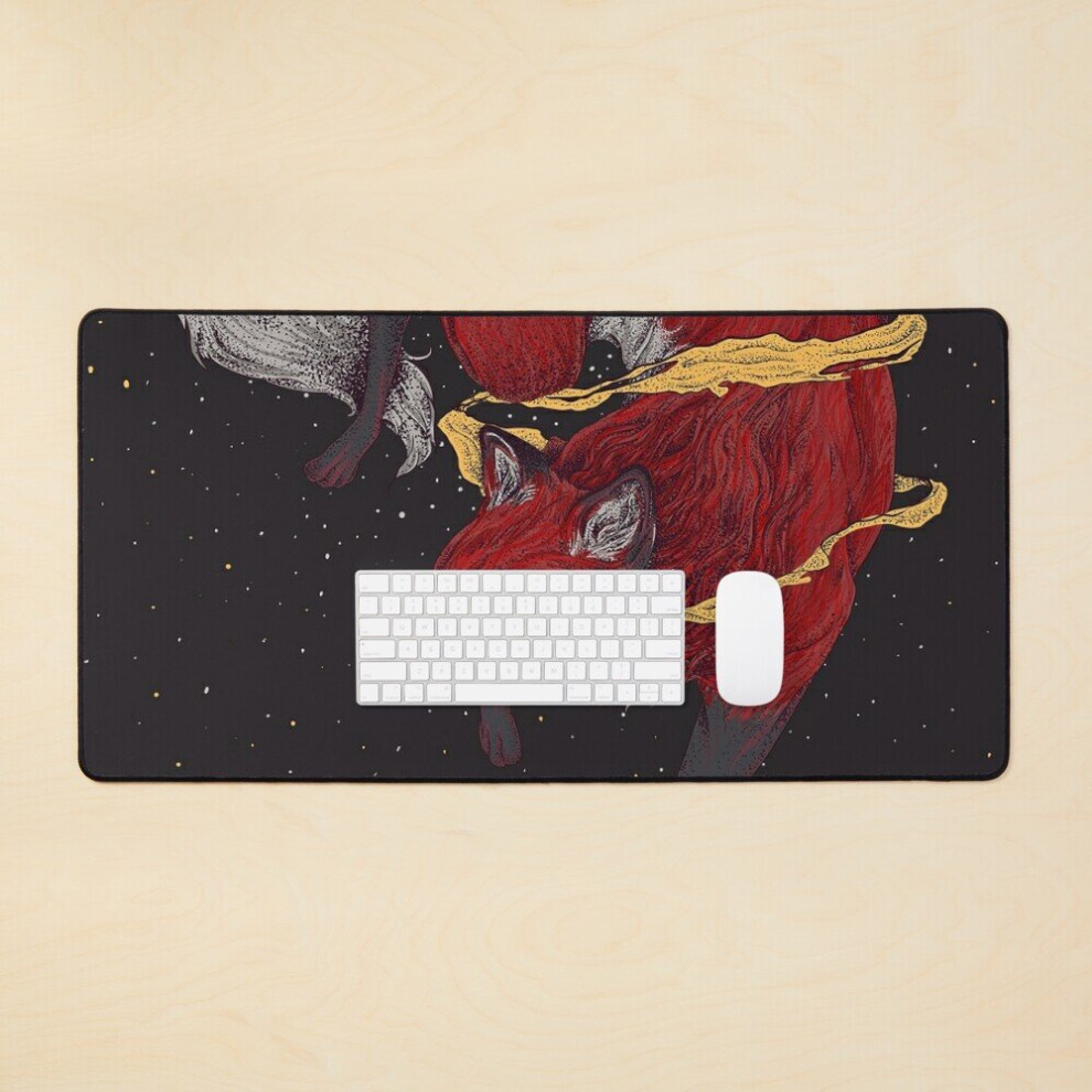 Desk Mat Fox Large Gaming Mouse Pad 35X16 Inch Red 7802738359008