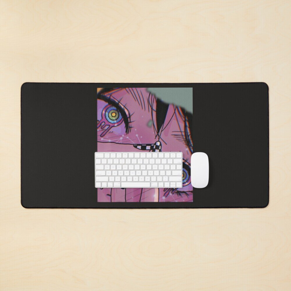 Desk Mat Anime Eyes Pastel Kawaii Girl Aesthetic Japanese Otaku Large Gaming Mouse Pad 35X16 Inch 7802738340853