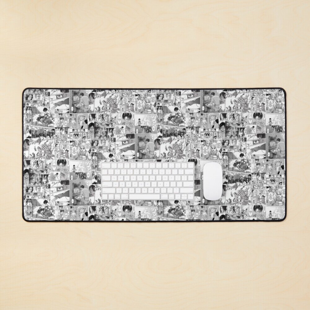 Desk Mat Attack On Titans Newer Manga Collage Large Gaming Mouse Pad 35X16 Inch 7802738367287