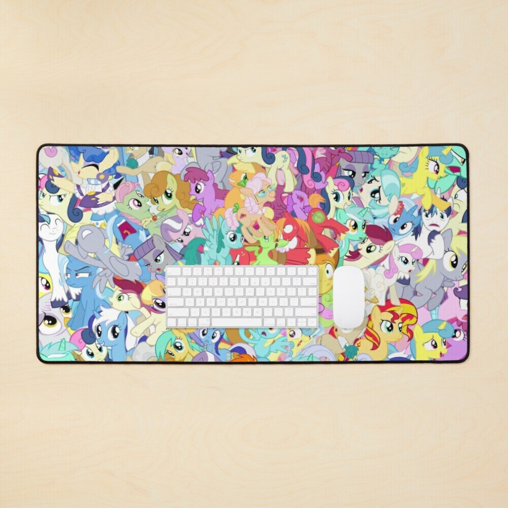 Desk Mat Background Pony Mess Large Gaming Mouse Pad 35X16 Inch 7802738374704