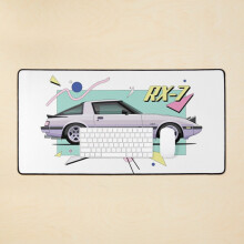 Desk Mat RX7 - 80s inspired Large Gaming Mouse Pad 35x16 inch
