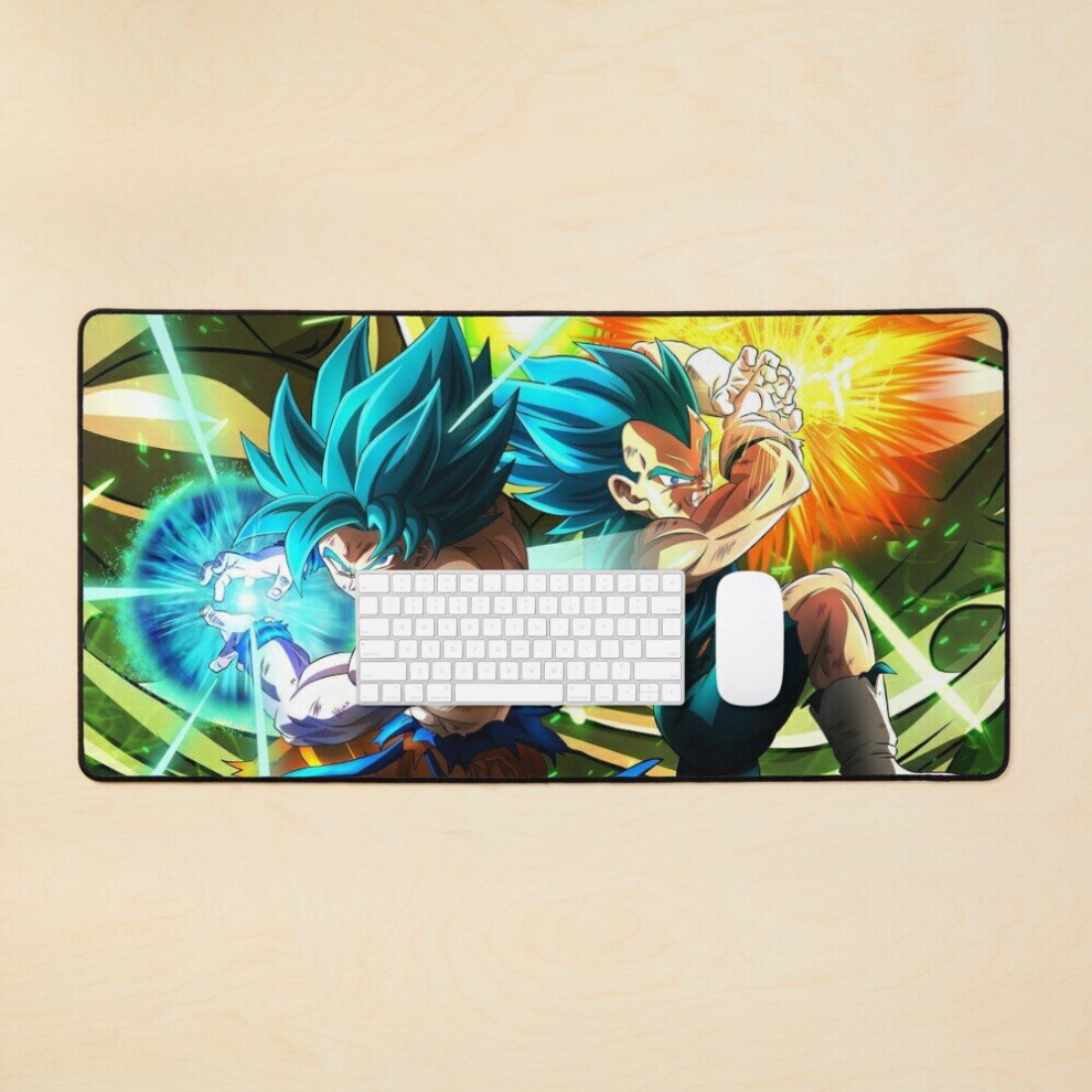 Desk Mat Goku And Vegeta Dbz Large Gaming Mouse Pad 35X16 Inch 7802738379839