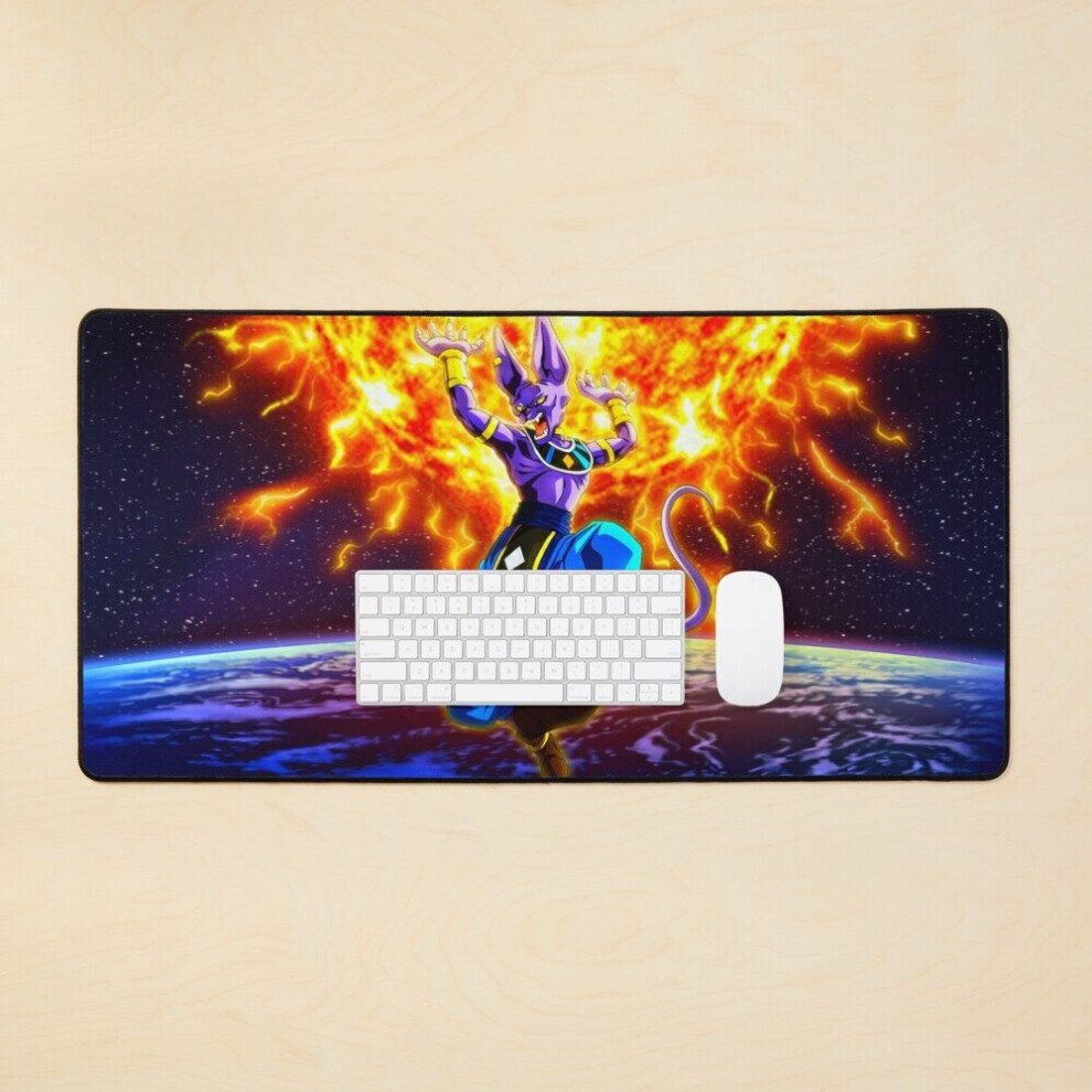 Desk Mat God Of Destruction Beerus Dbs Large Gaming Mouse Pad 35X16 Inch 7802738326475