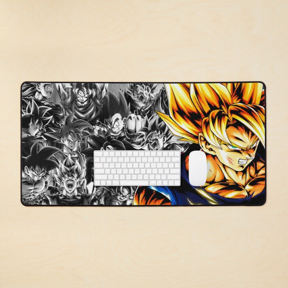 Desk Mat Goku All Transformations Large Gaming Mouse Pad 35X16 Inch 7802738311112