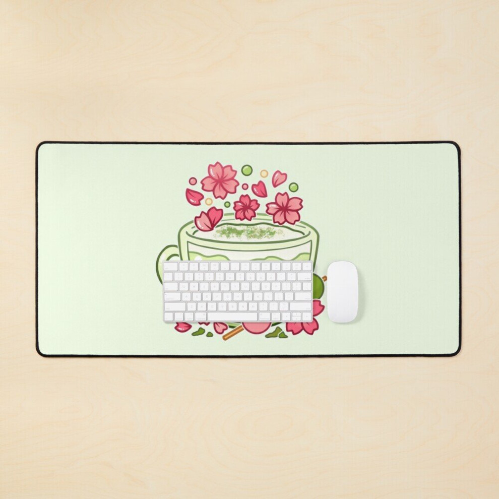 Desk Mat Sakura Matcha Tea Large Gaming Mouse Pad 35X16 Inch 7802738326482