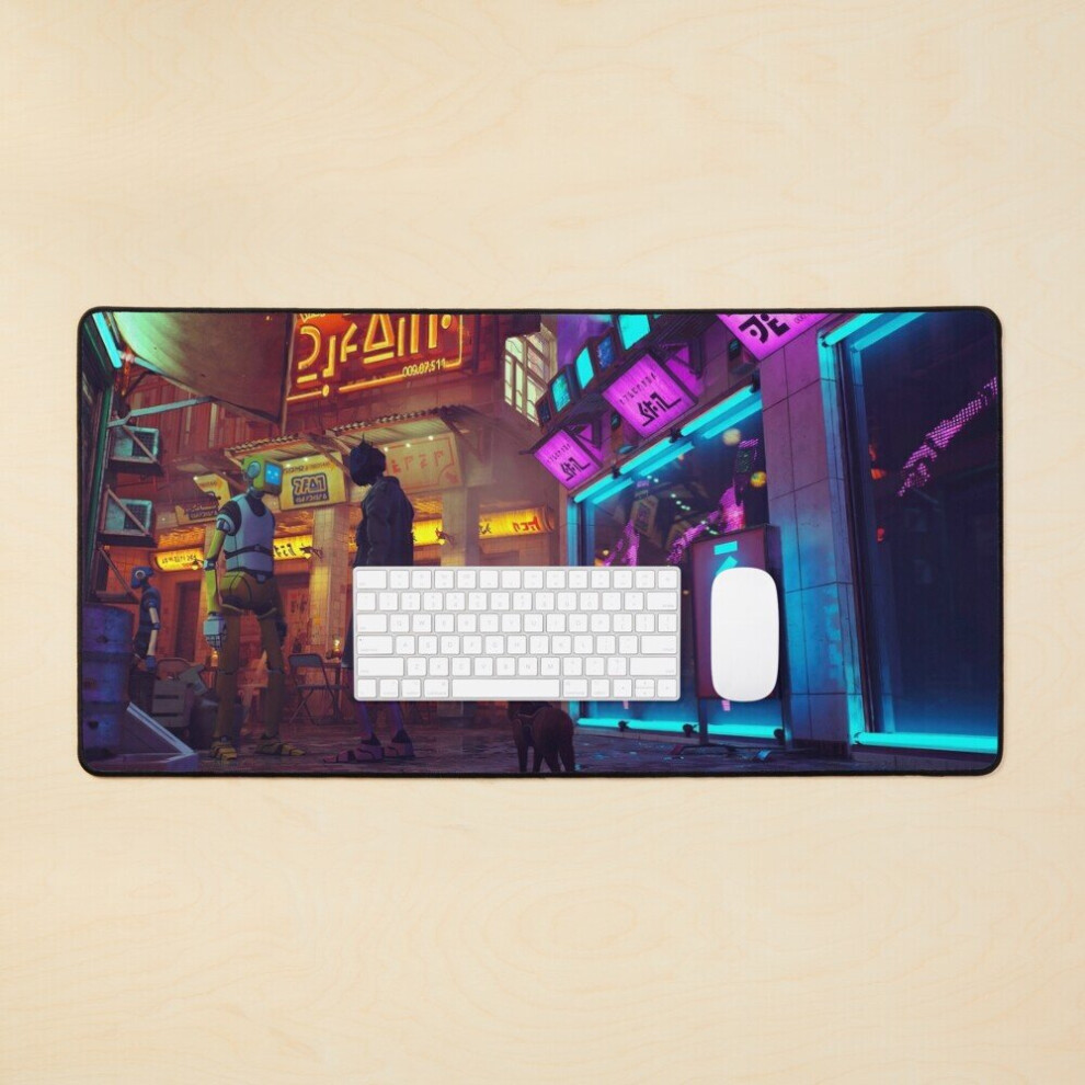 Desk Mat Stray Game Cat Adventure Poster Large Gaming Mouse Pad 35X16 Inch 7802738395433
