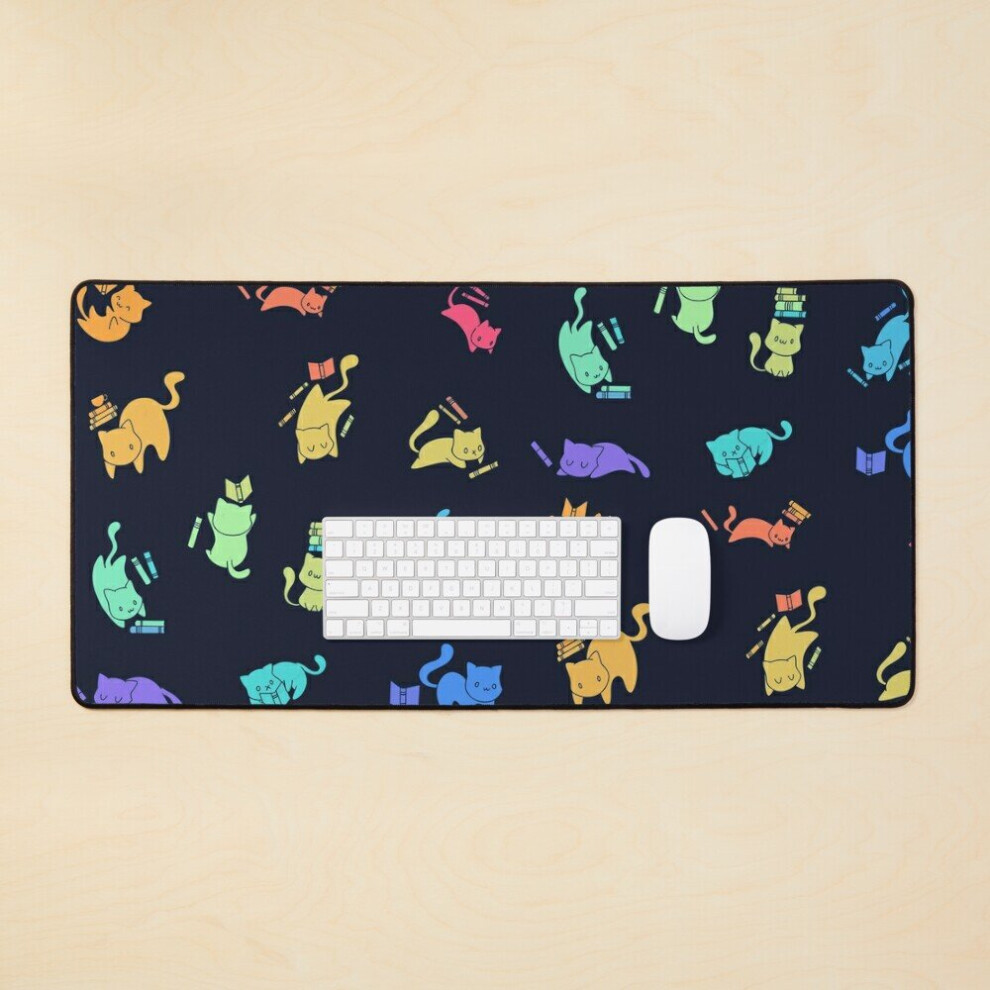 Desk Mat Cats Books Large Gaming Mouse Pad 35X16 Inch 7802738401103