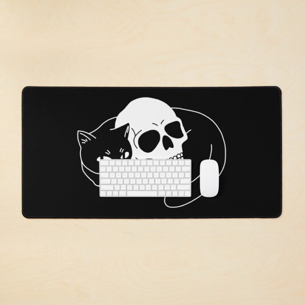 Desk Mat Spooky Cat Large Gaming Mouse Pad 35X16 Inch 7802738342789