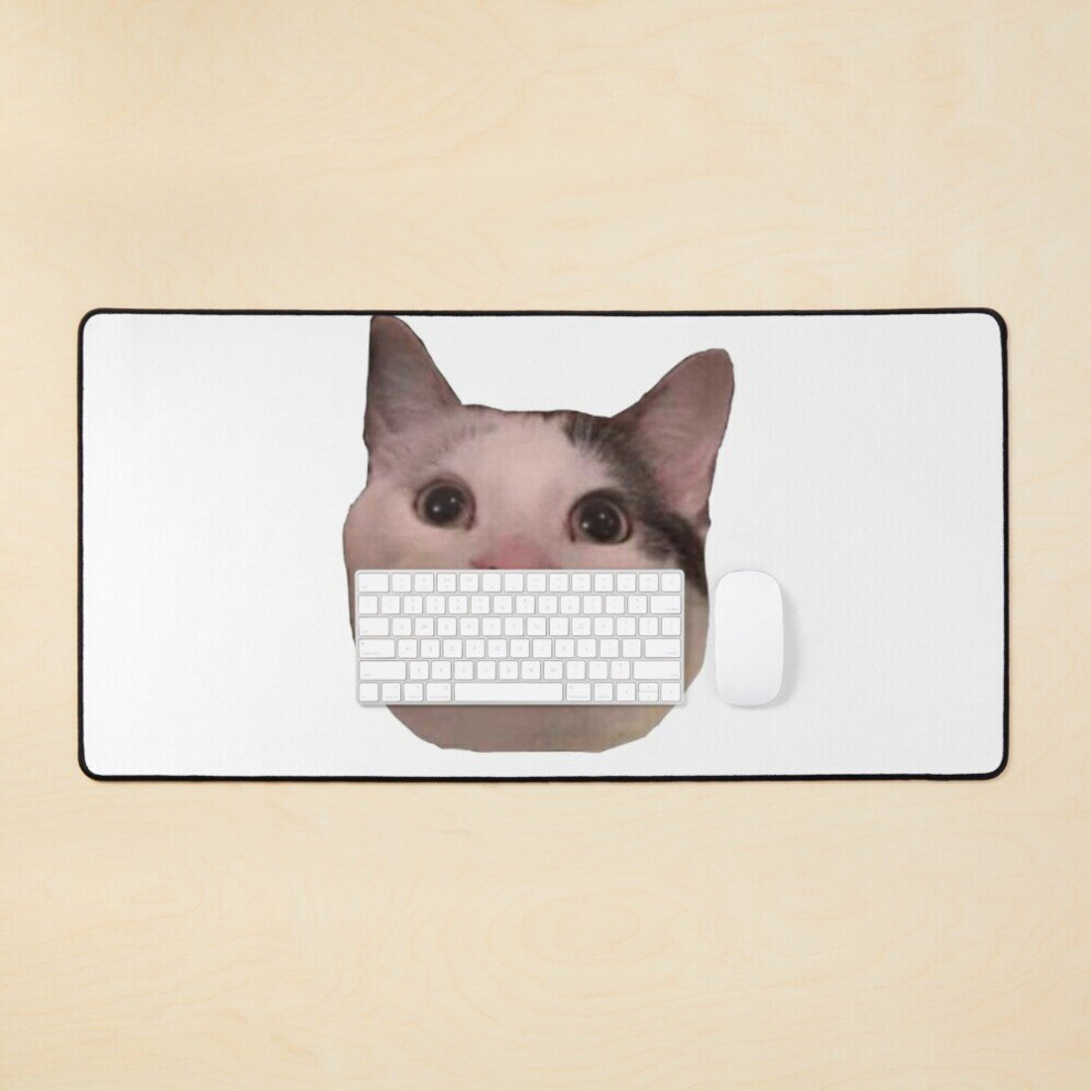 Desk Mat Cute Smiling Beluga Cat Large Gaming Mouse Pad 35X16 Inch 7802738361483