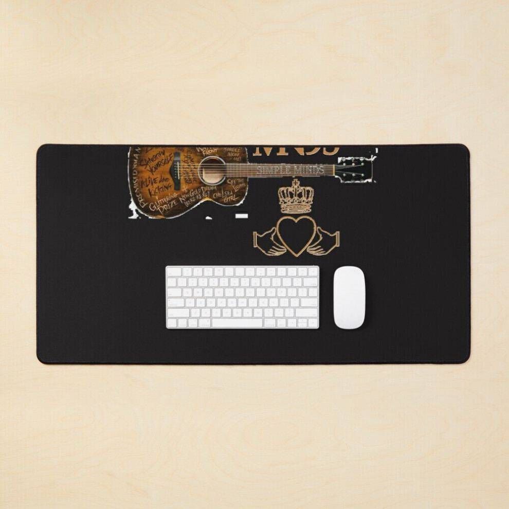 Desk Mat Simple Minds Guitar Large Gaming Mouse Pad 35X16 Inch 7802738378382