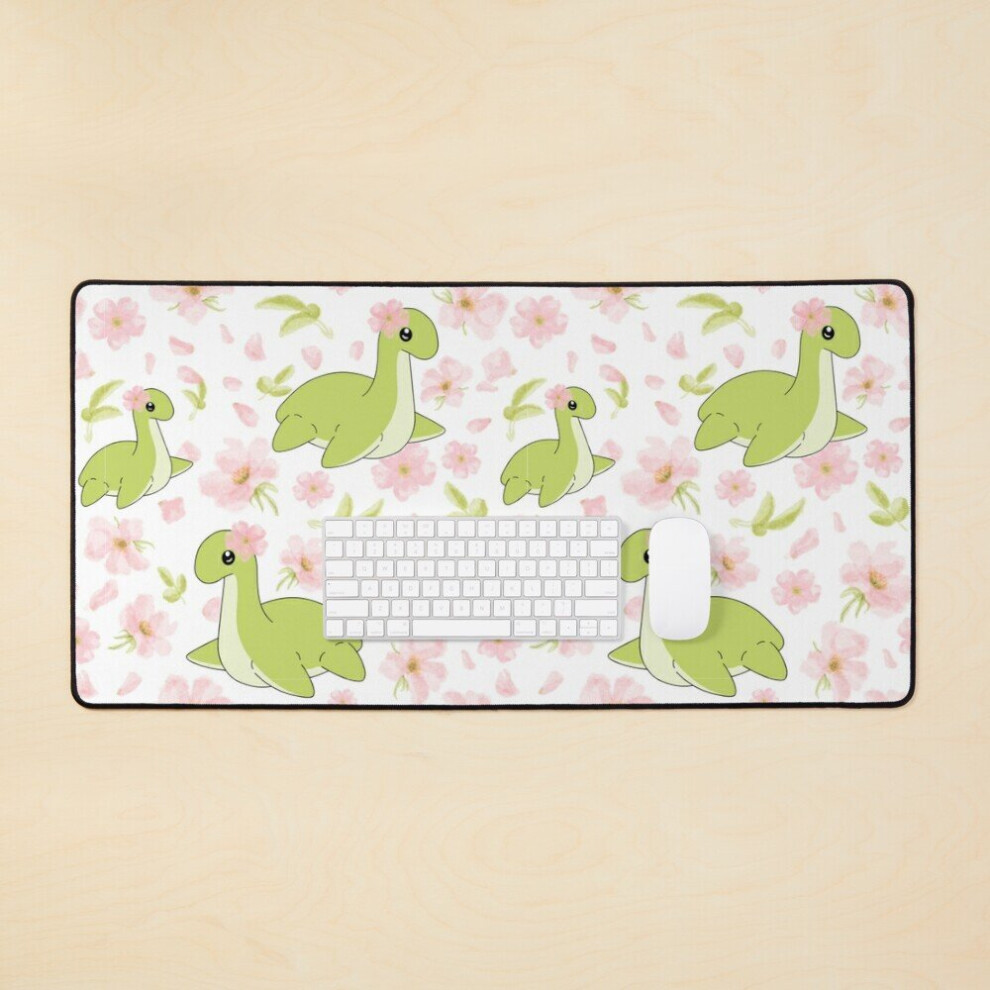 Desk Mat Floral Nessie Large Gaming Mouse Pad 35X16 Inch 7802738331486