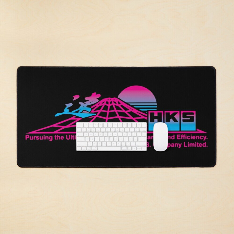 Desk Mat Hks - Vaporwave Ii - Mount Fuji Large Gaming Mouse Pad 35X16 Inch Black 7802738316568