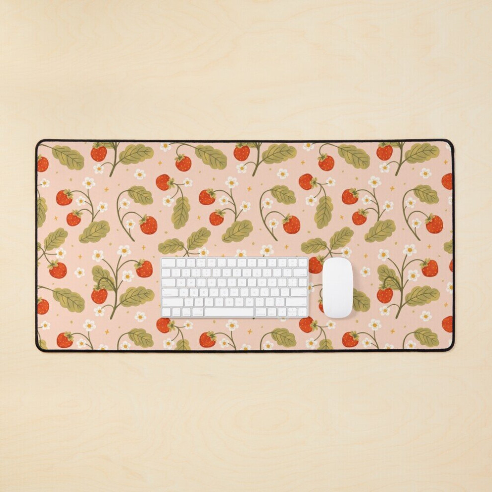 Desk Mat Sweet Strawberries Large Gaming Mouse Pad 35X16 Inch 7802738324082
