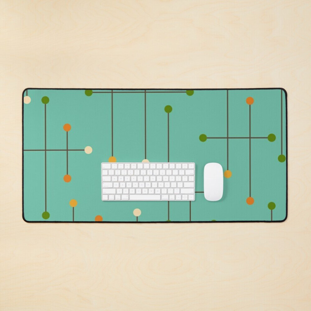 Desk Mat Retro Crosshatch Large Gaming Mouse Pad 35X16 Inch Turquoise 7802738321487