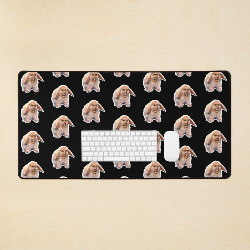 Desk Mat Nicolas Cage As A Rabbit Nicholas Cage - Nick Cage - Nic Cage Large Gaming Mouse Pad 35X16 Inch 7802738329049