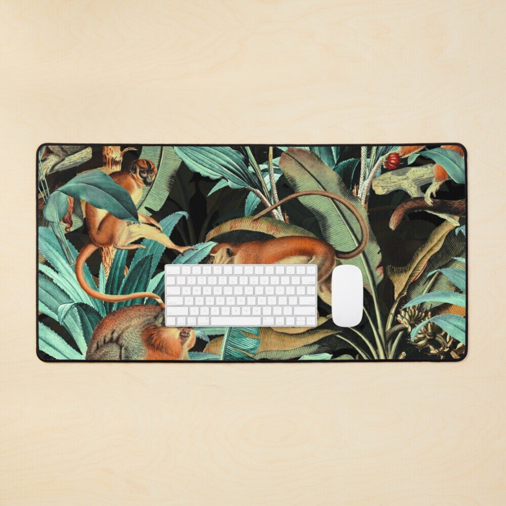 Desk Mat Monkey Tropical Jungle Large Gaming Mouse Pad 35X16 Inch 7802738392838