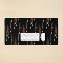 Desk Mat ODST Drop Pods - White Pods with Orange Red Streaks Large Gaming Mouse Pad 35x16 inch