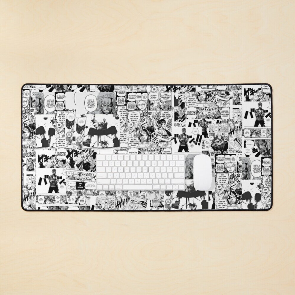 Desk Mat Zoro Manga Collage! Large Gaming Mouse Pad 35X16 Inch 7802738365726