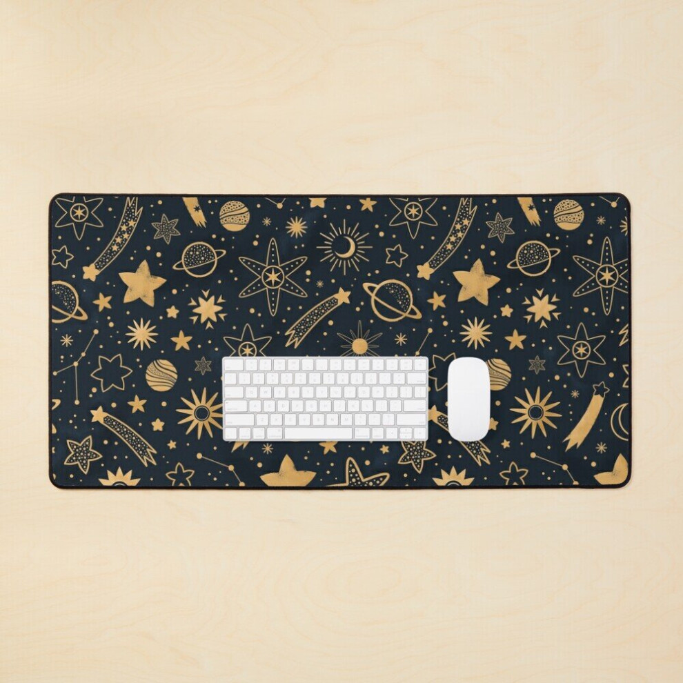 Desk Mat Large Gaming Mouse Pad 35X16 Inch Golden 7802738403565