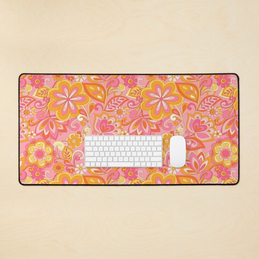 Desk Mat Bohemian Large Gaming Mouse Pad 35X16 Inch Pink 7802738385731