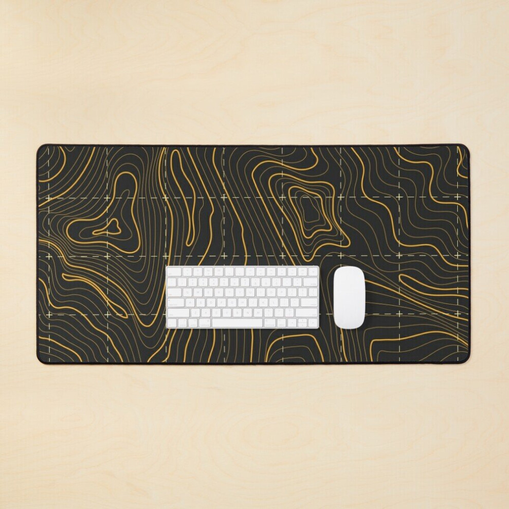 Desk Mat Topographic Terrain Mapping Large Gaming Mouse Pad 35X16 Inch 7802738388985