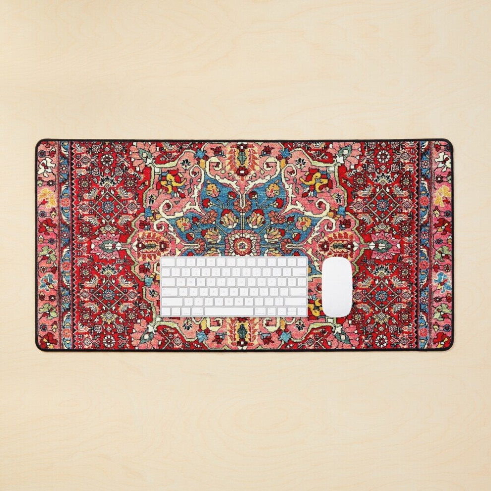 Desk Mat Bijar Kurdish Northwest Persian Rug Print Large Gaming Mouse Pad 35X16 Inch 7802738372083