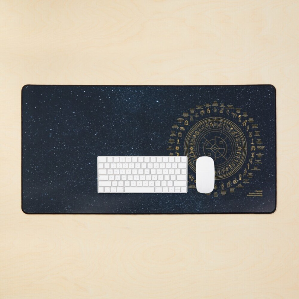 Desk Mat Symbols Of The Alethiometer Large Gaming Mouse Pad 35X16 Inch 7802738347968
