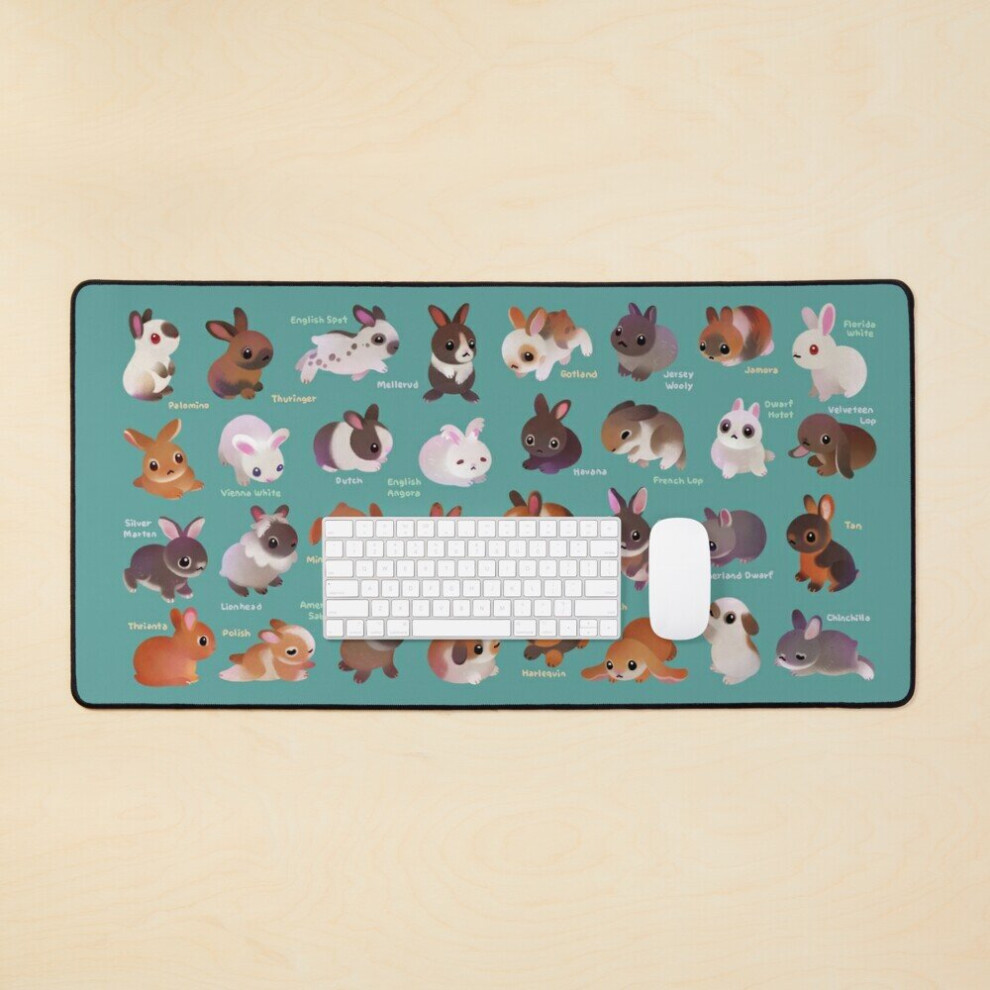 Desk Mat Bunny Day - Large Gaming Mouse Pad 35X16 Inch Green 7802738383355