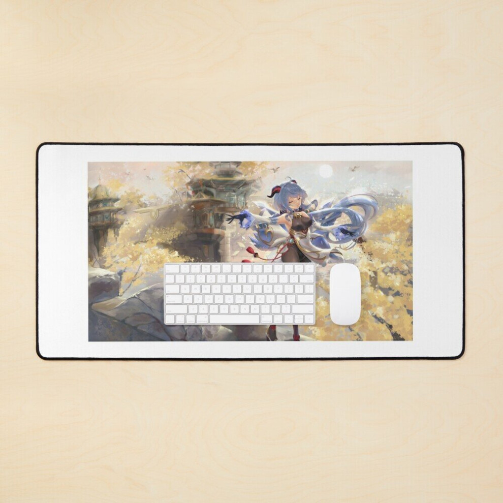 Desk Mat Cute Ganyu Genshin Impact Large Gaming Mouse Pad 35X16 Inch 7802738405859