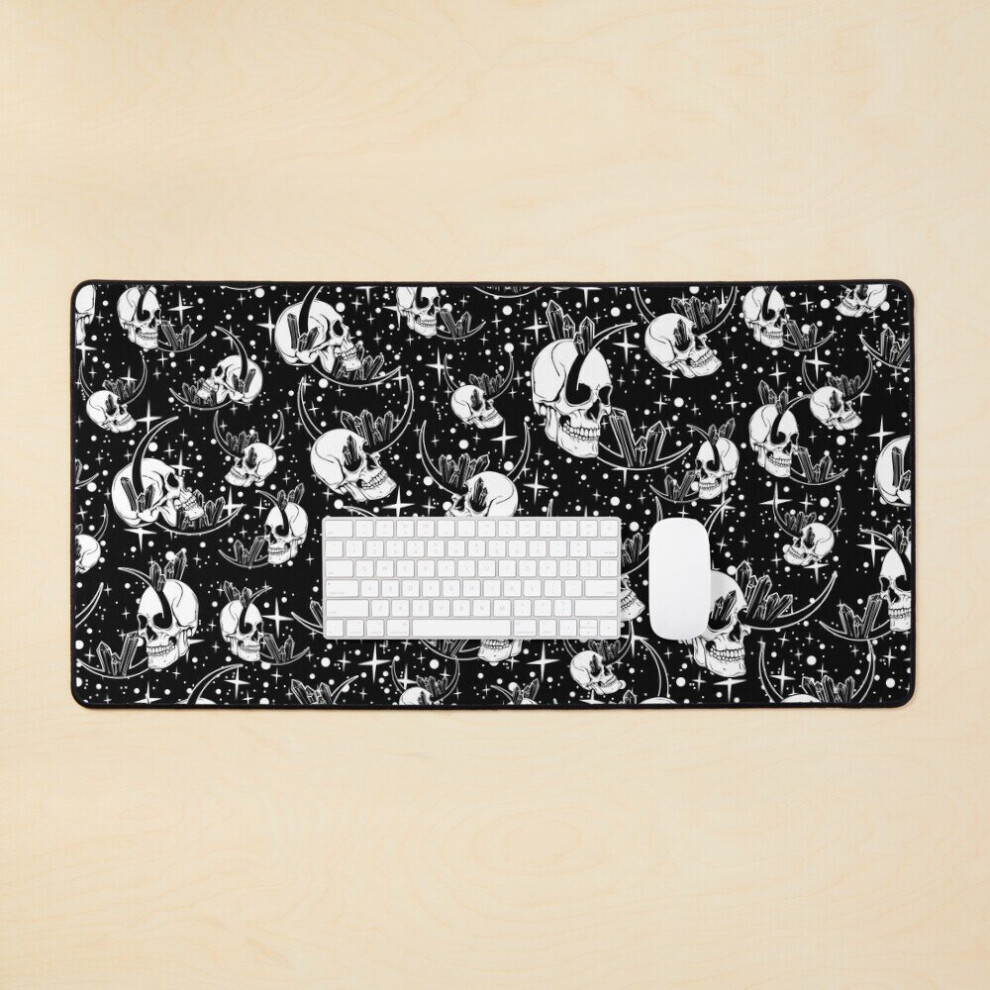 Desk Mat Moon Skulls And Crystals Large Gaming Mouse Pad 35X16 Inch 7802738394559