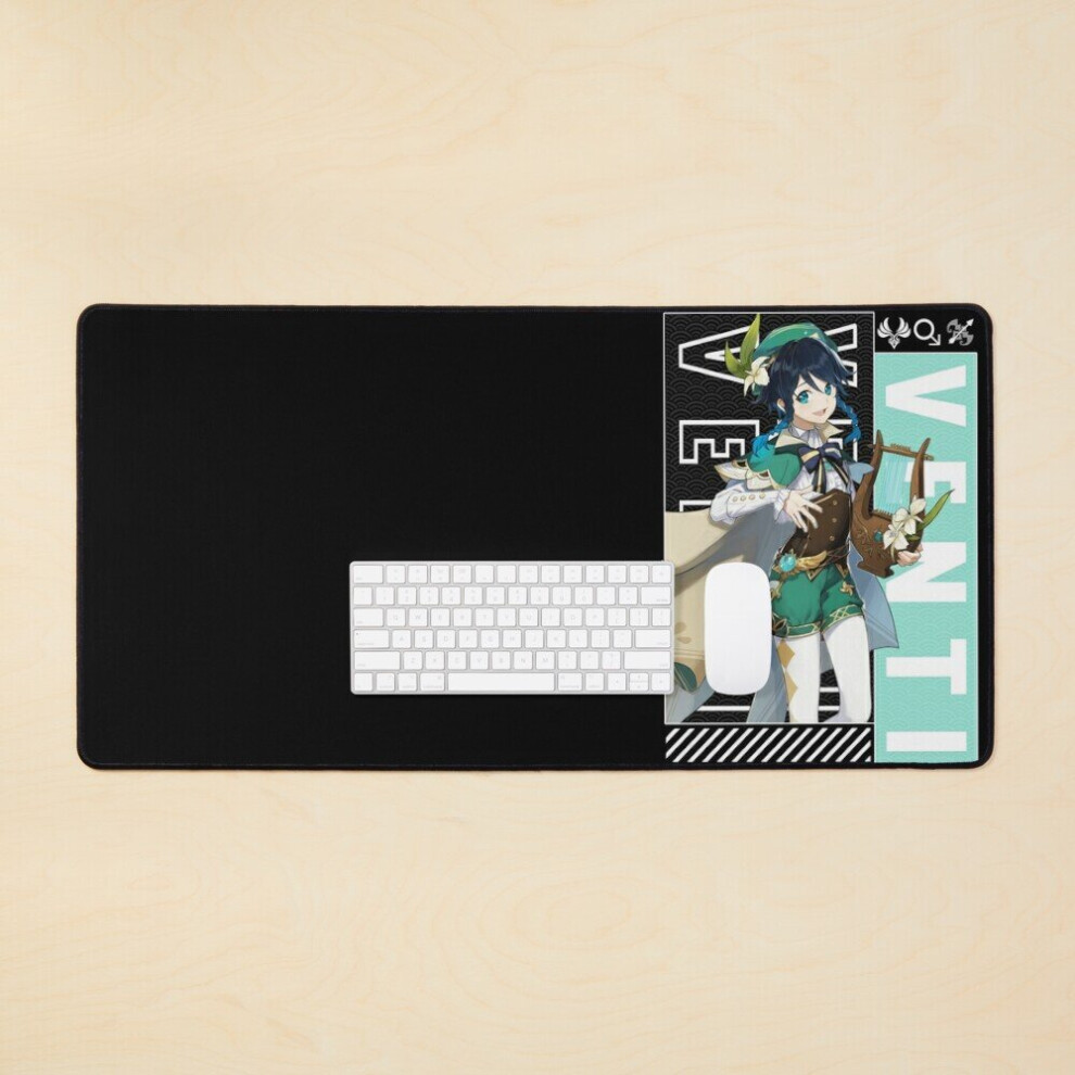 Desk Mat Venti Genshin Impact Large Gaming Mouse Pad 35X16 Inch 7802738374834