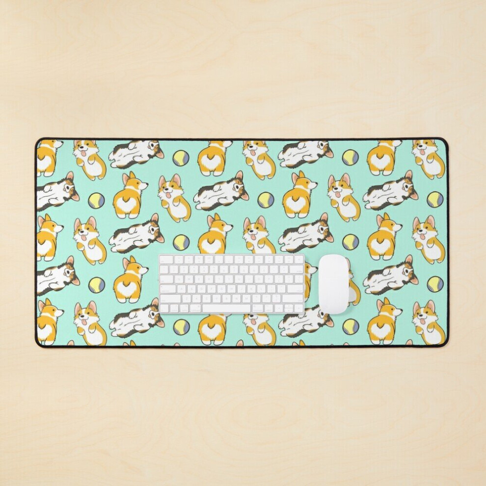 Desk Mat Corgi Set Large Gaming Mouse Pad 35X16 Inch 7802738348354