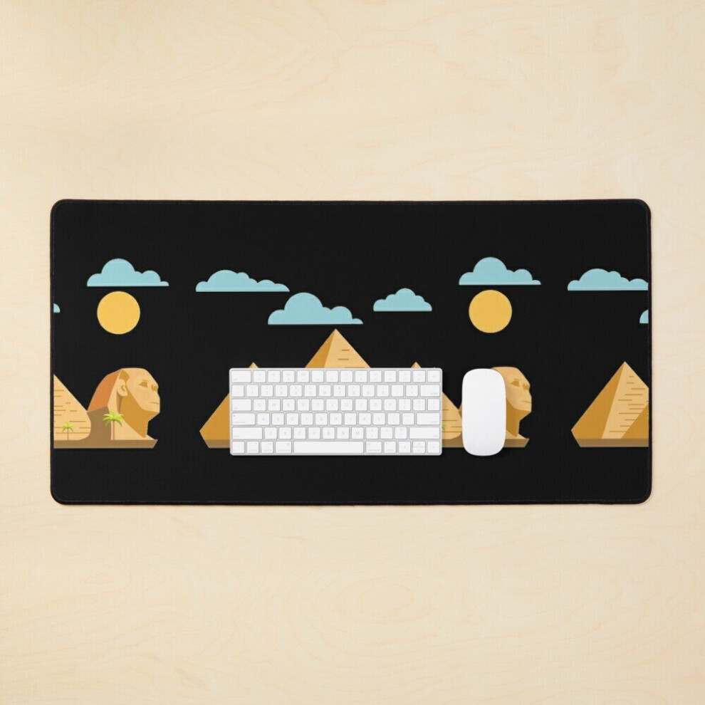 Desk Mat Great Pyramid Of Giza Great Sphinx Egyptian Pharaoh Pyramids Cairo Nile1 Large Gaming Mouse Pad 35X16 Inch 7802738371963