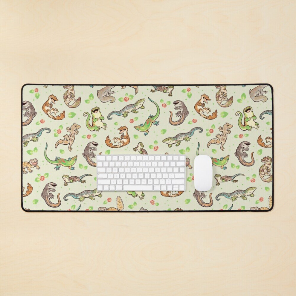 Desk Mat Spring Geckos Large Gaming Mouse Pad 35X16 Inch 7802738394511