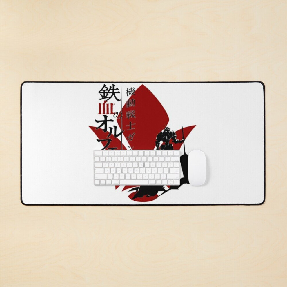 Desk Mat Gundam Barbatos Lupus Rex - Tekkadan The Iron Flower Large Gaming Mouse Pad 35X16 Inch 7802738362343