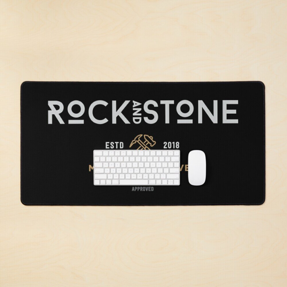 Desk Mat Deep Rock Galactic Rock And Stone Large Gaming Mouse Pad 35X16 Inch White 7802738343755