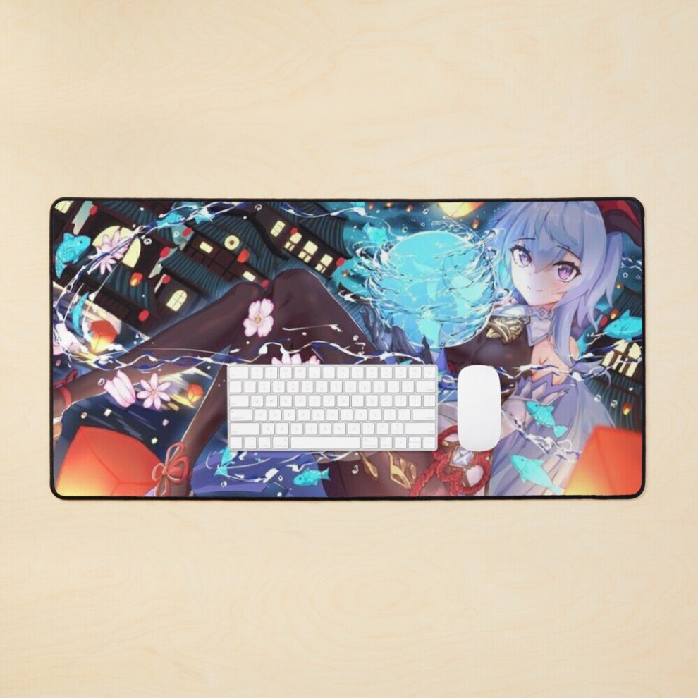 Desk Mat Water Sphere| Ganyu Large Gaming Mouse Pad 35X16 Inch 7802738347517
