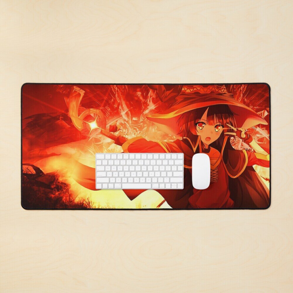 Desk Mat Megumin Witch Large Gaming Mouse Pad 35X16 Inch Red 7802738316506