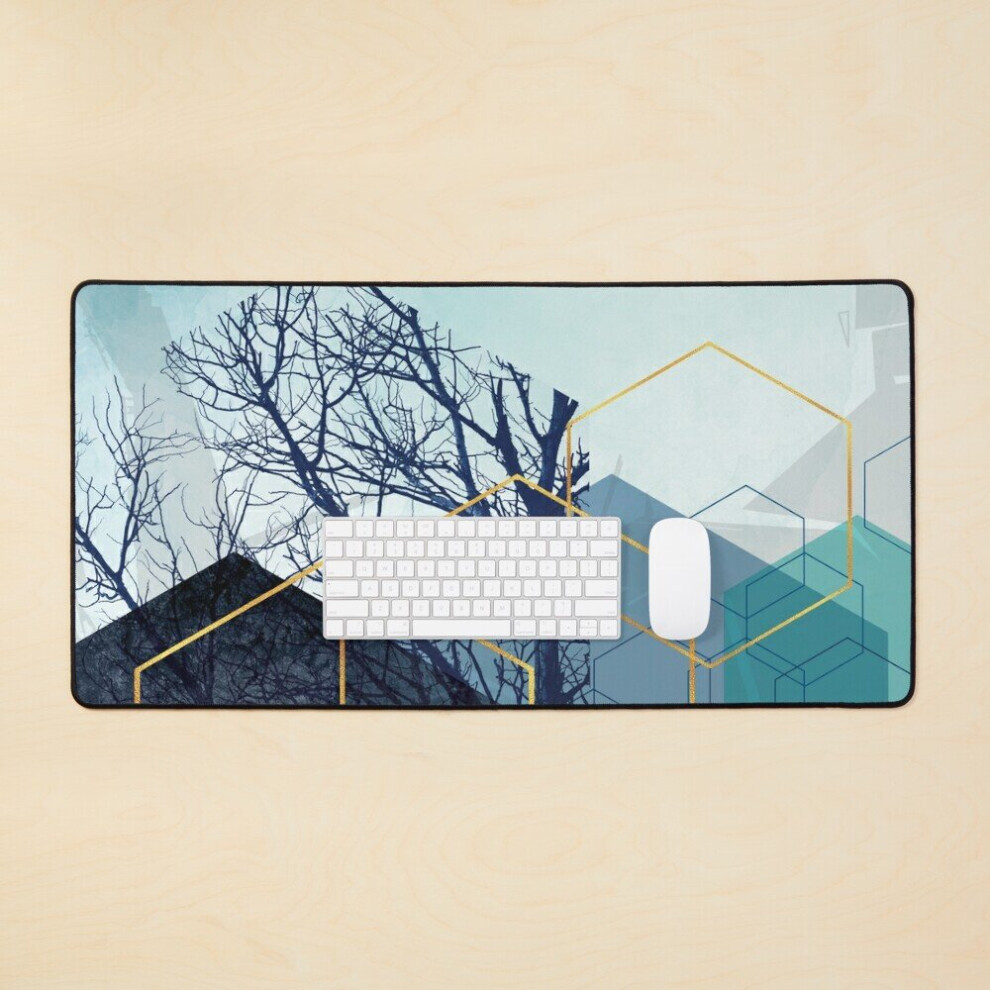 Desk Mat Geometric Landscape Large Gaming Mouse Pad 35X16 Inch 7802738401455