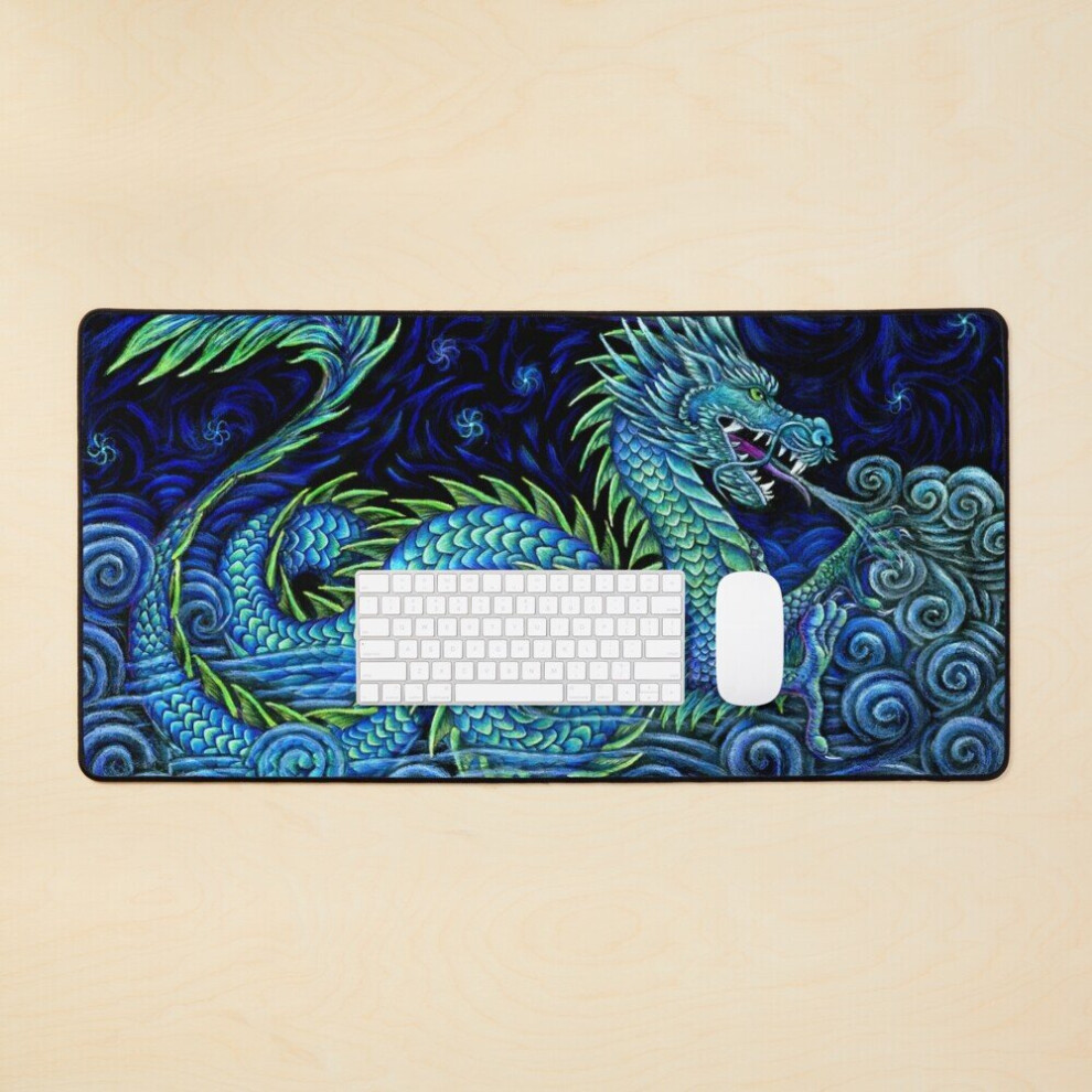 Desk Mat Chinese Azure Dragon Large Gaming Mouse Pad 35X16 Inch 7802738372601