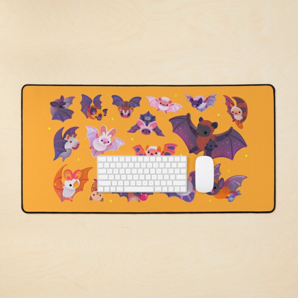 Desk Mat Bat - Large Gaming Mouse Pad 35X16 Inch Yellow 7802738326550