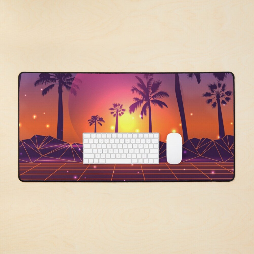 Desk Mat Sunset Synthwave State Of Mind Large Gaming Mouse Pad 35X16 Inch 7802738321555
