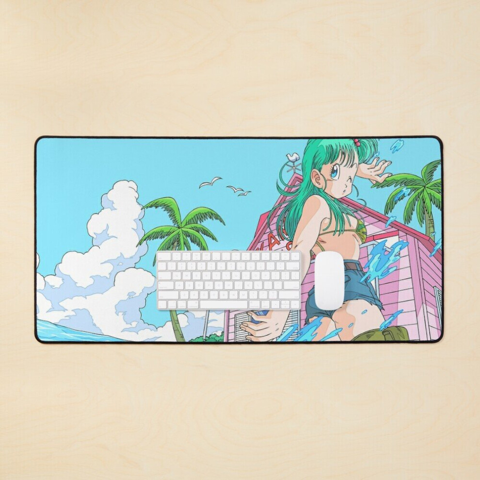 Desk Mat Young Bulma At Kame Houses Beach Large Gaming Mouse Pad 35X16 Inch 7802738311792
