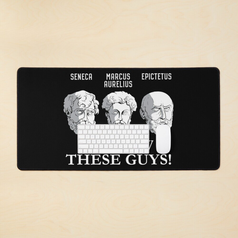 Desk Mat Stoics Seneca Marcus Aurelius Epictetus Stoic Philosophers Busts Portraits Follow These Guys Large Gaming Mouse Pad 35X16 Inch 7802738366273
