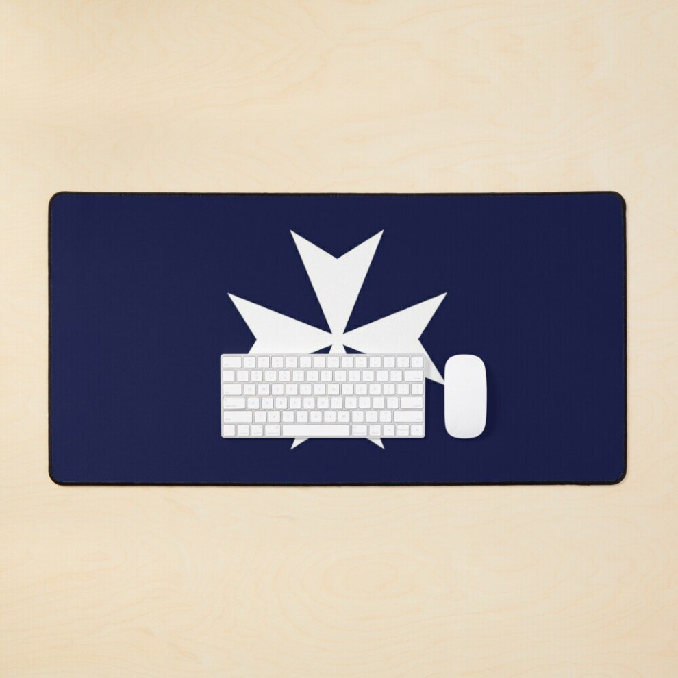 Desk Mat Cross Of Saint John / Maltese Cross (White) Large Gaming Mouse Pad 35X16 Inch White 7802738371864