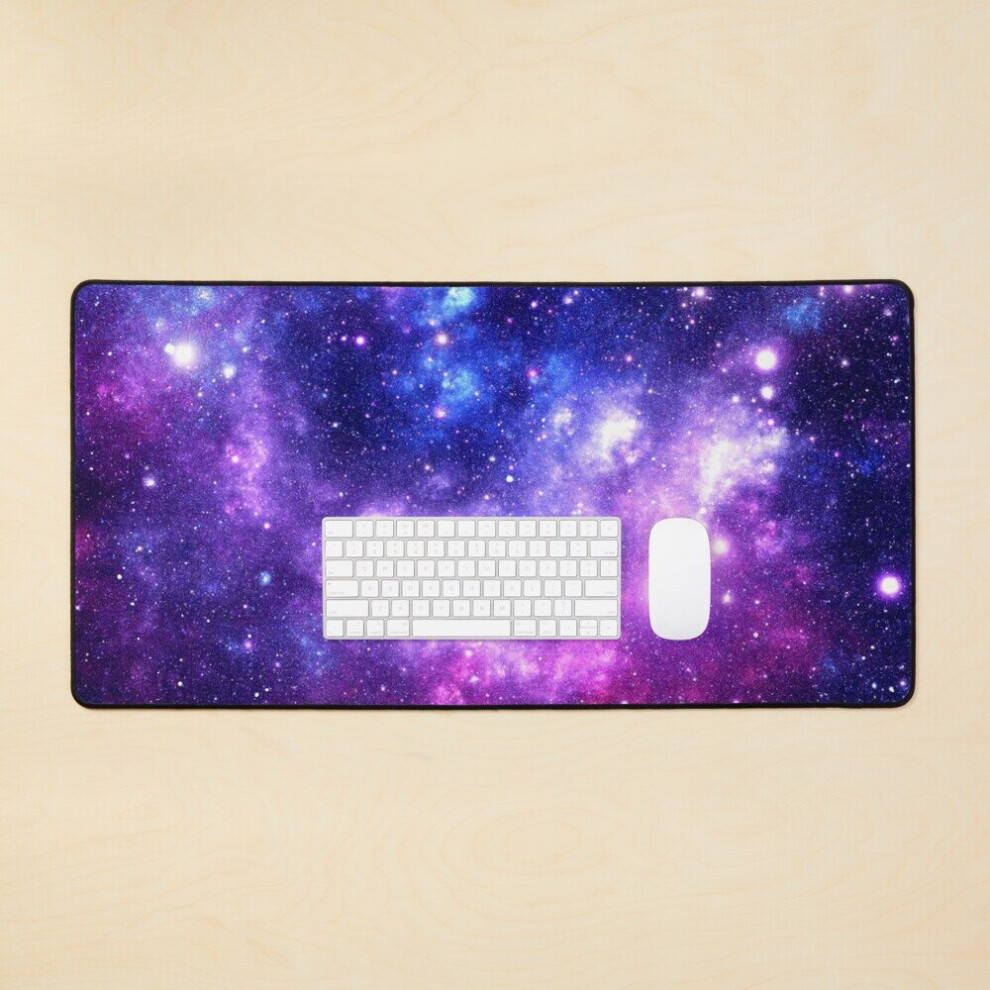 Desk Mat Nebula Large Gaming Mouse Pad 35X16 Inch Purple/Blue 7802738356816