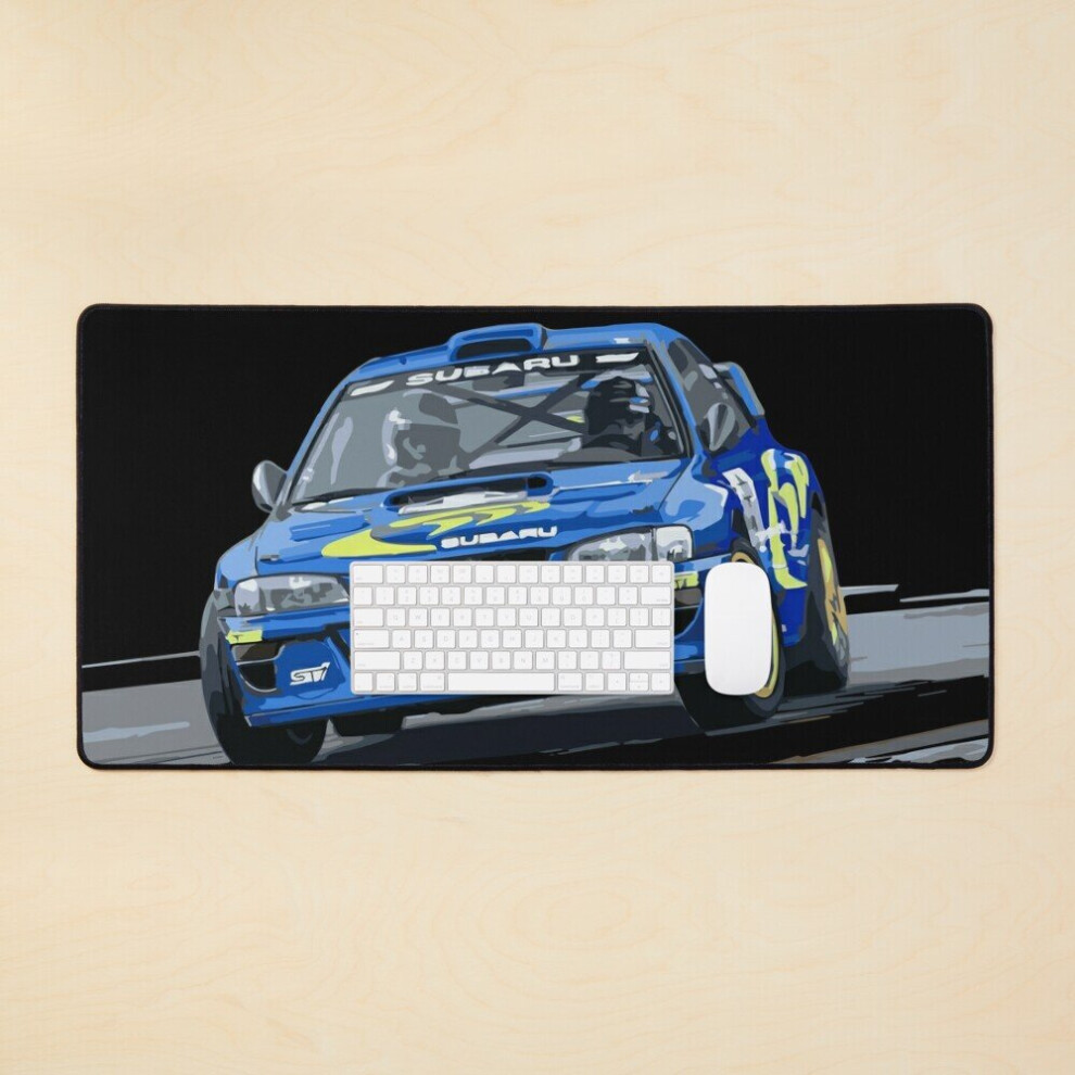 Desk Mat Jdm Colin Mcrae World Rally Champion Wrc Gc8 22B Car 555 Power Slide Large Gaming Mouse Pad 35X16 Inch Blue 7802738326253